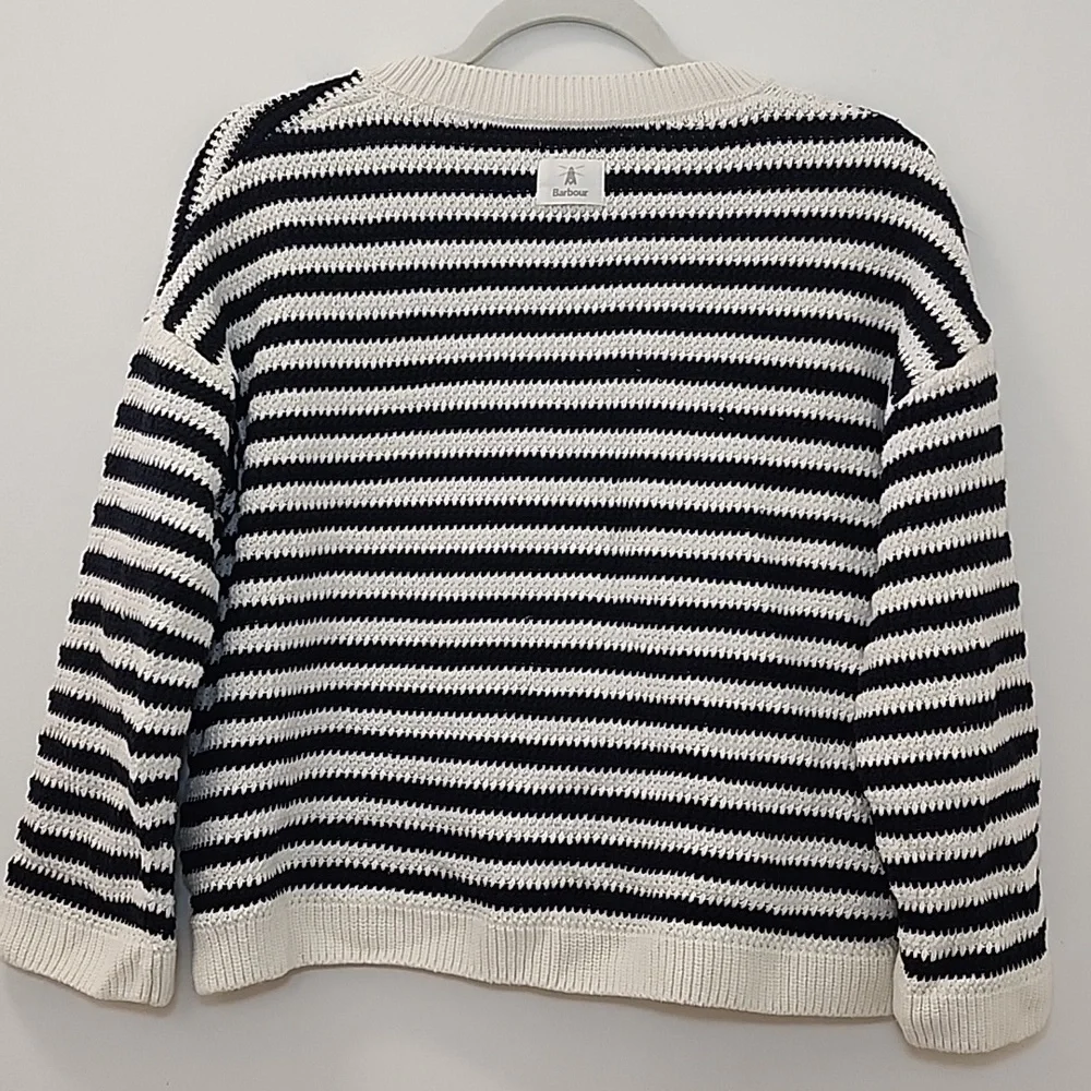 Barbour Sandgate Knitted Cardigan Women's Multi Stripe  Size 6 - Picture 13 of 16